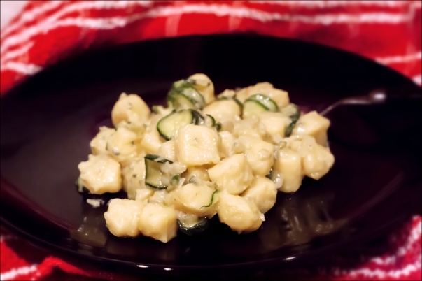Gnocchi with courgettes and gorgonzola 